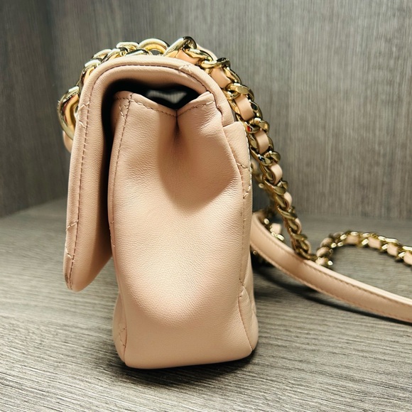 Chanel Beige Nude Flap Bag - Lambskin Quilted Resin Bi-Color Chain - Picture 6 of 11